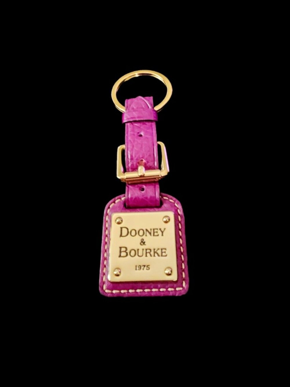 VTG Dooney & Bourke Y2K Purple Croc Leather Logo Bag Charm Keychain 2000s
